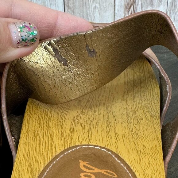 Sam Edelman Women's Clog Sandals Strappy 70s 60s Brown Size 7M - Picture 10 of 12